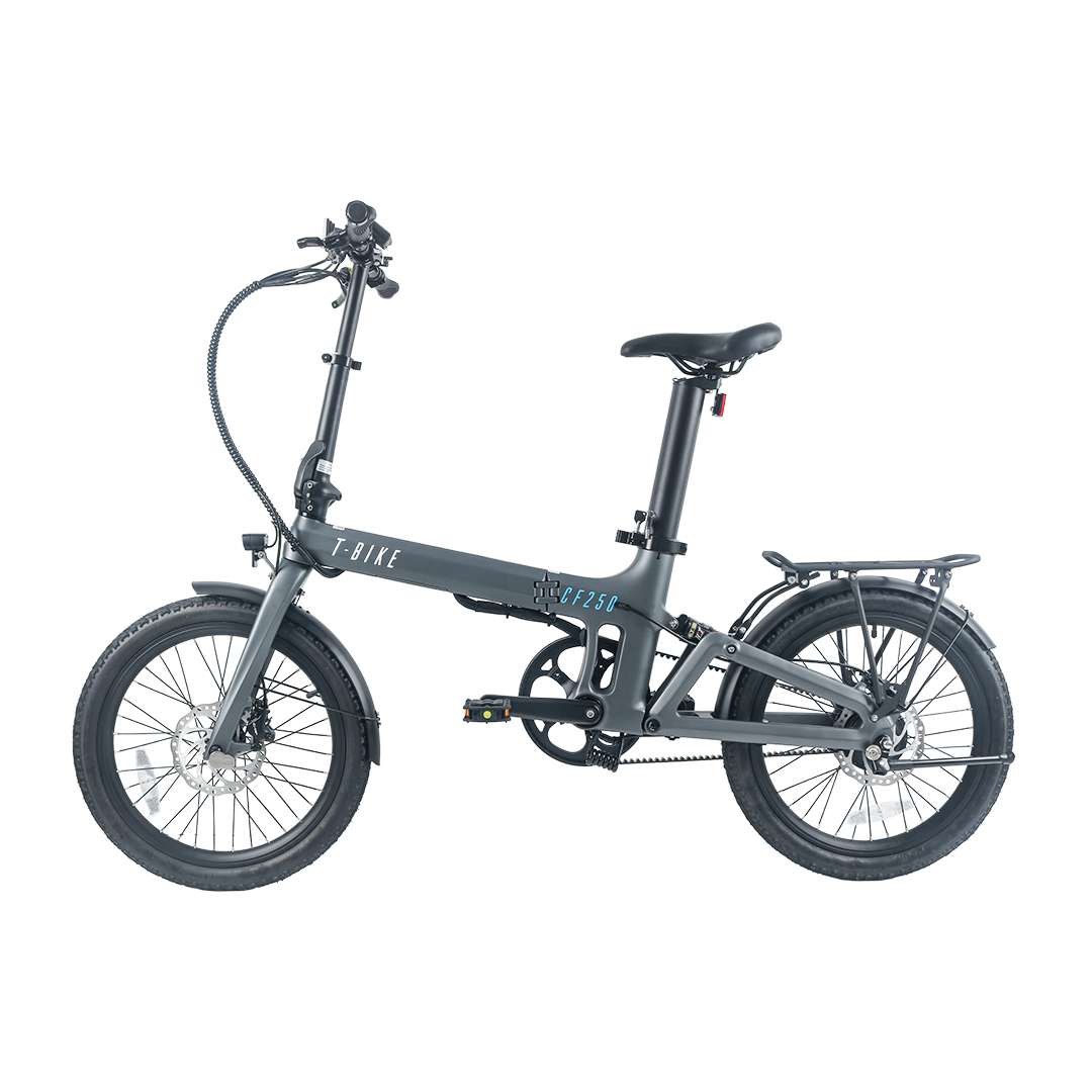 Side view image of the CF250 Folding carbon fibre E-Bike