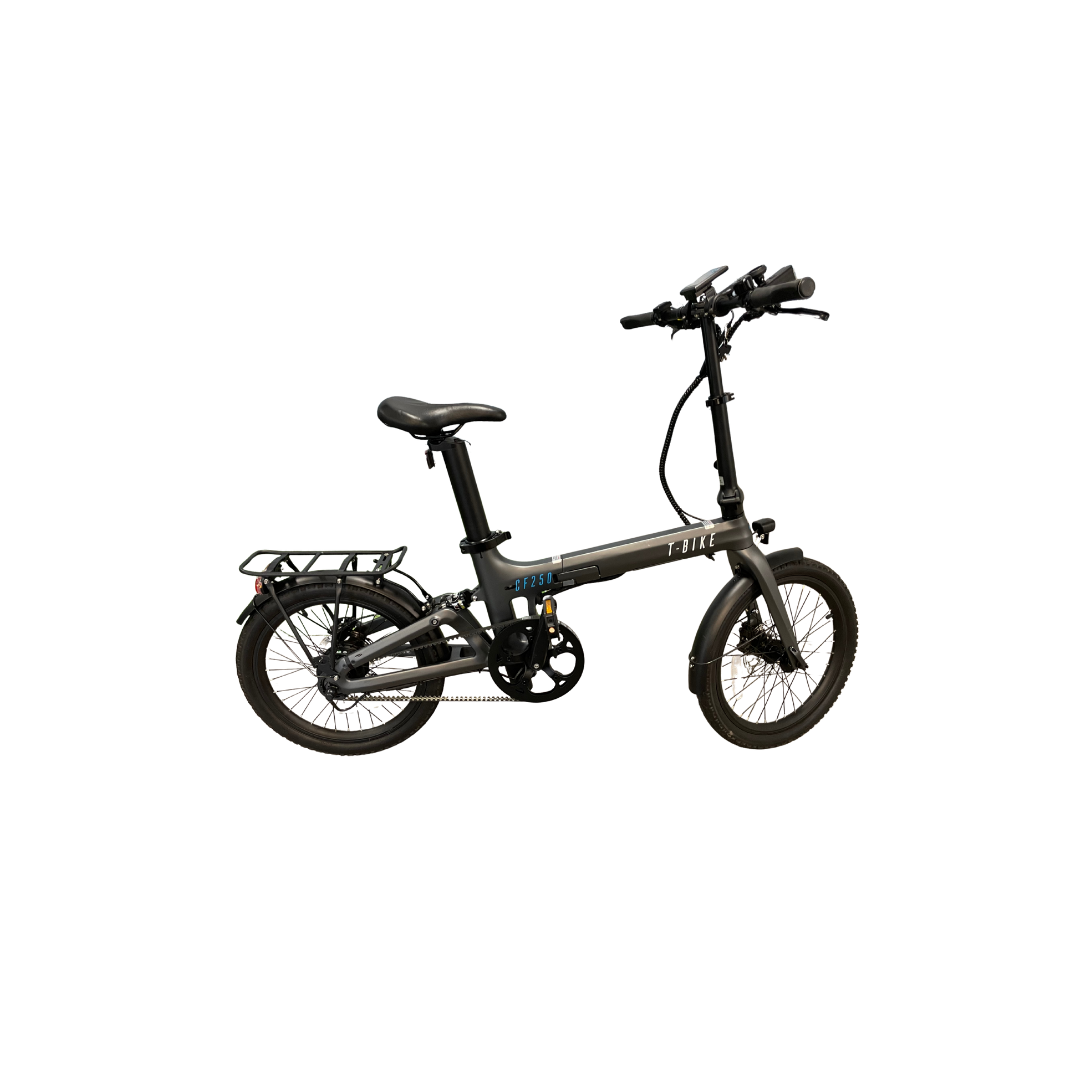 CF250 Carbon Fiber Opvouwbare Elektrische Fiets – Antraciet